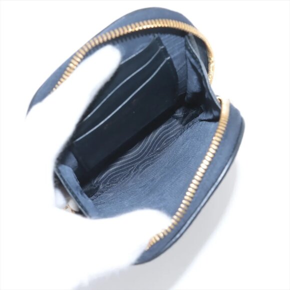 Christian Dior Oblique Phone Pouch canvas x leather Chain Shoulder Bag Navy Blue - Picture 9 of 10